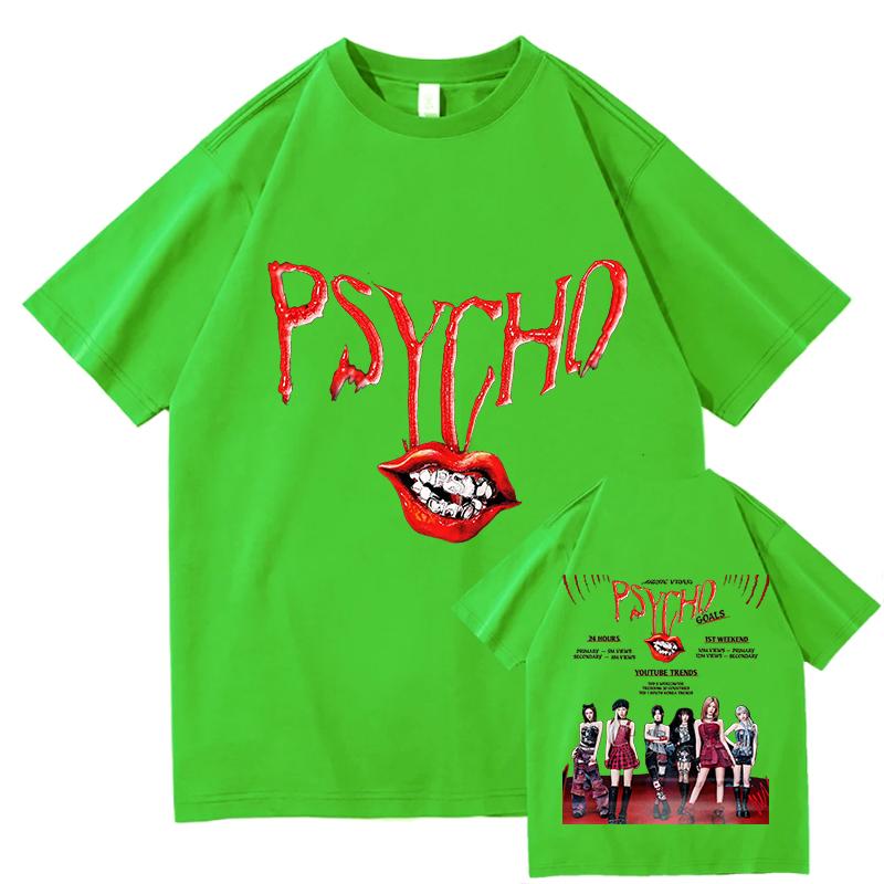 BABYMONSTER PSYCHO T-shirt 100% Coton T-shirt Graphique Hauts Tendance T-shirts Manches Courtes Col Rond Unisexe Confort Vêtements Doux