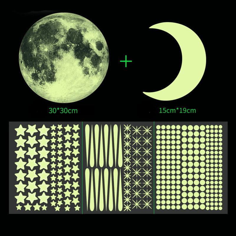 Nálepky na stěnu svítící hvězdy svítící ve tmě dekorace do obývacího pokoje ložnice vypínač dětský pokoj koleje DIY kreativní samolepky svítící ve tmě