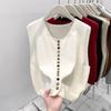 Gilet Maglione Autunno Donna Arcobaleno Monopetto Bottoni Morbido Maglione Lavorazione a Maglia Larga Gilet Scollo a V Maglieria Cardigan Gilet da Donna
