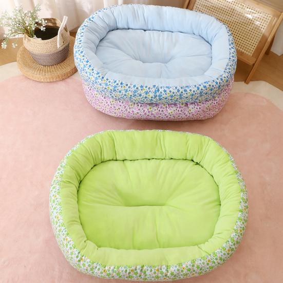 Calming Dog Bed Floral Orthopedic Cat Bed Breathable Washable Cozy Pet Bed for Small Medium Dogs And Cats