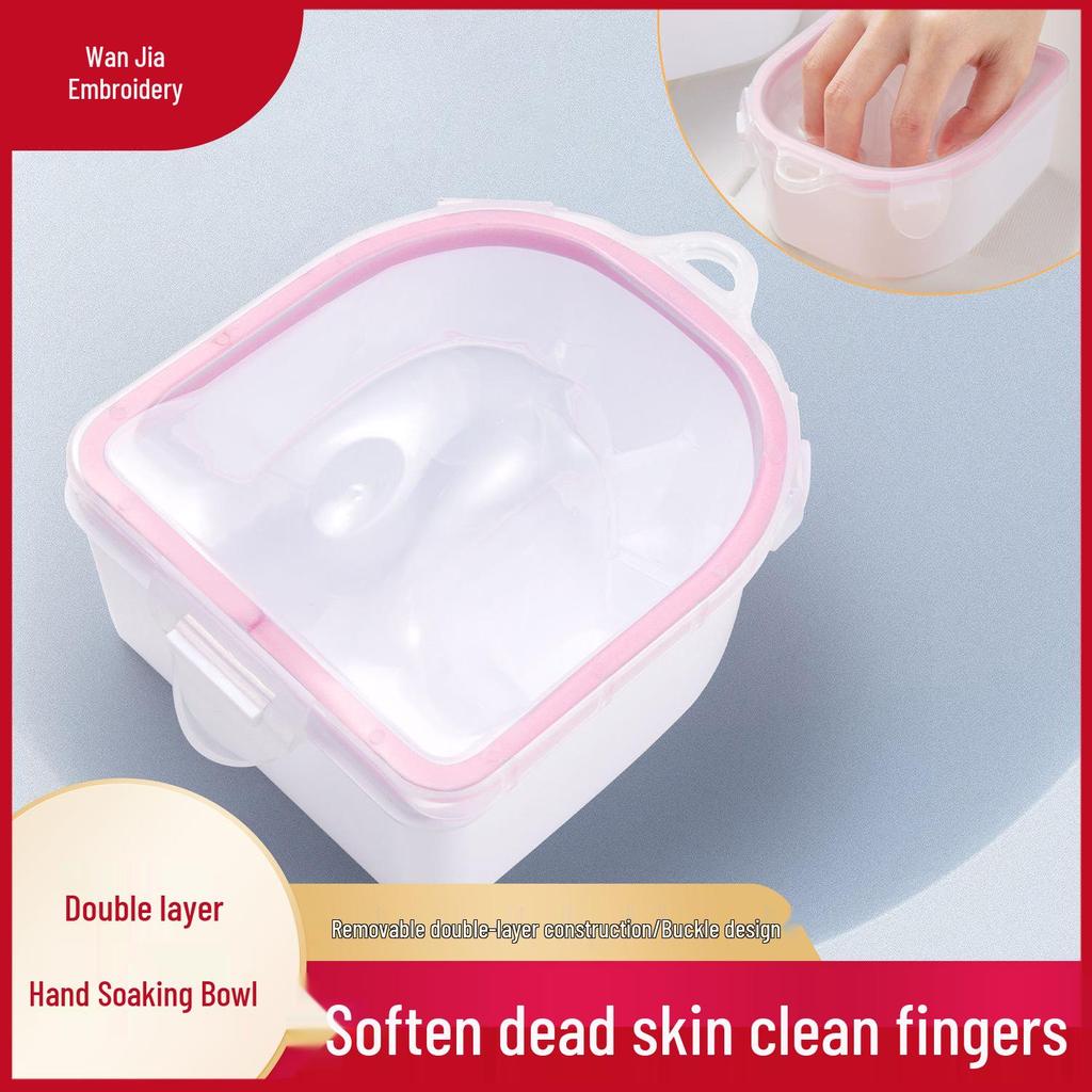 Wan Jia Xiu Dvouvrstvá manikúrní miska na ruce s exfoliačními a zjemňujícími nástroji