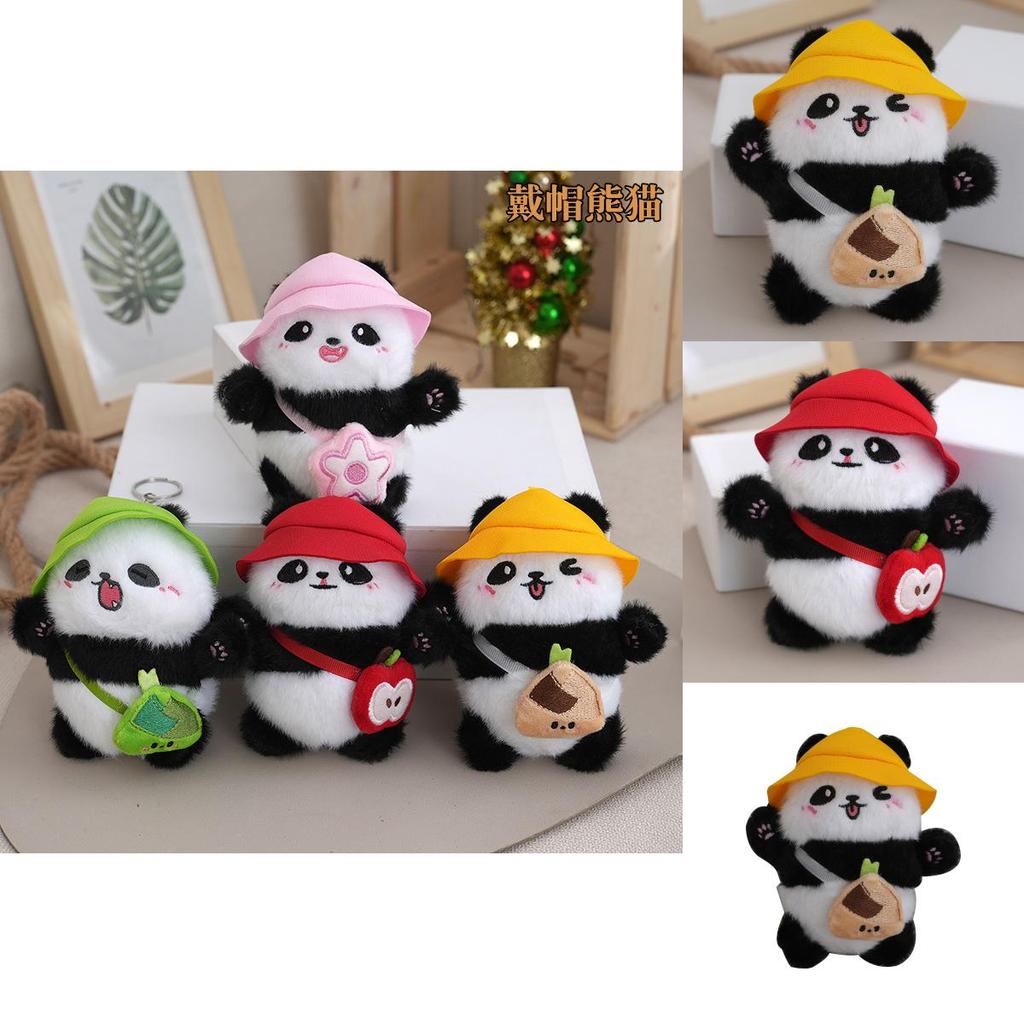Delightful Mini Plush Panda Keychain Doll Cuddly Stuffed Animal Pendant