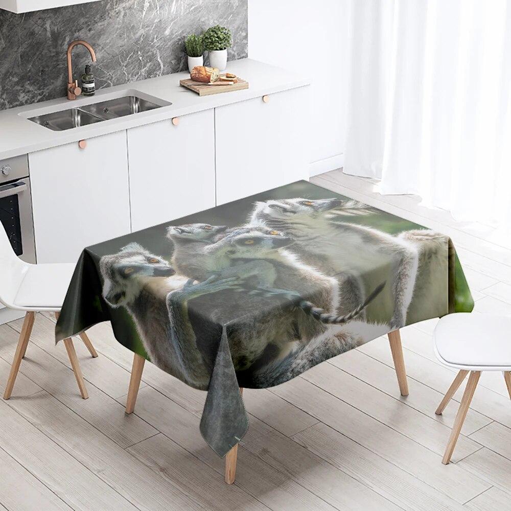 Meerkat Tablecloth Cute Animal  Anti-Stain Waterproof Rectangular Kitchen Table Home Decoration