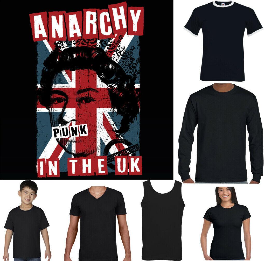 Anarchy in the UK Mens Punk Rock T-shirt Union Jack Clash S