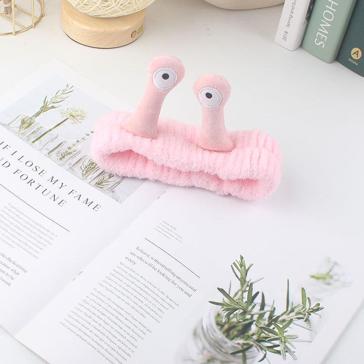 Korean Cute Snail Plush Headband - Creative Cartoon Hair Tie for Face Washing