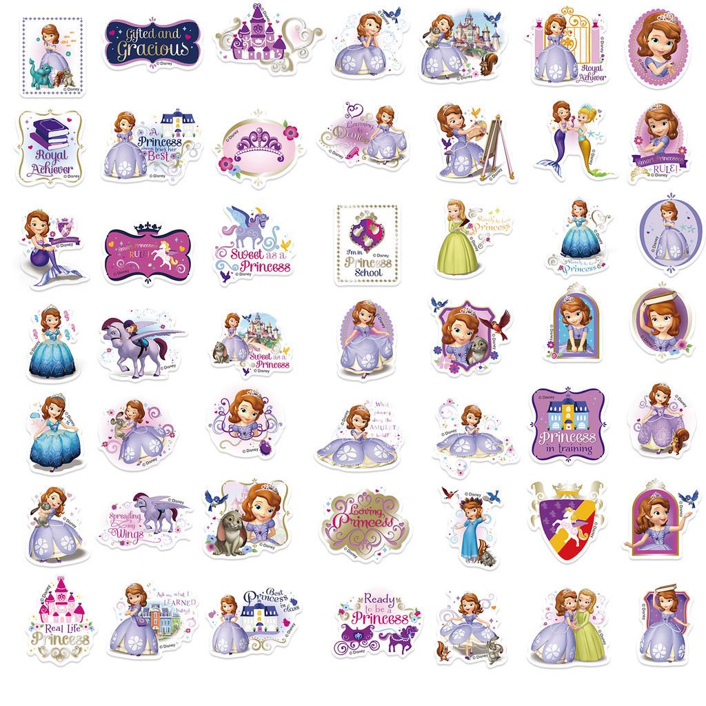 Disney Sofia Diy Waterproof Sticker Set For Guitar Suitcase Decor 50 Pieces