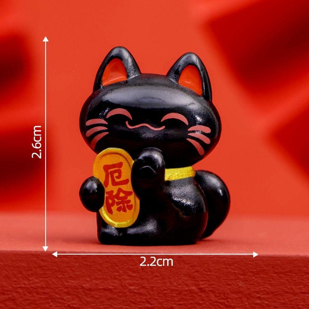 Desktop Ornament Cartoon Lucky Cat Statue Cute Creative Lucky Cat Figurine Exquisite Animal Model Miniatures Collectible