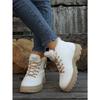 2025 New Fall/Winter Women's Warm Martin Boots Fleece Thickened Lace-up Platform Boots Shoes