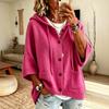2026 European and American button-knitted hooded sweater cardigan jacket autumn and winter new solid color casual fashion women's clothing