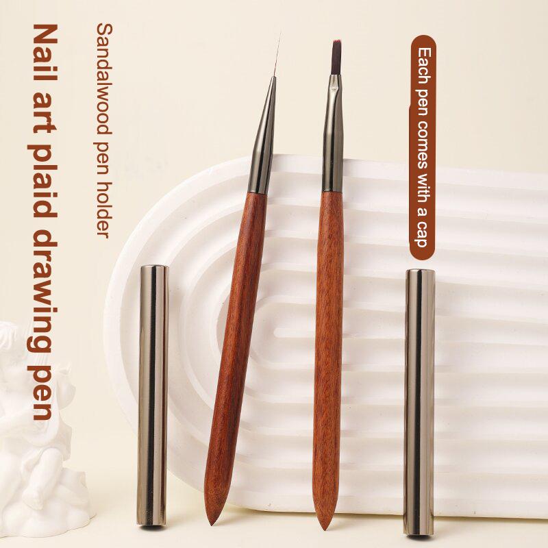 Durable Sandalwood Pole Nail Art Brush Professional Nail Liner Brush Nail Art Phototherapy Pen Nail Painting Brush