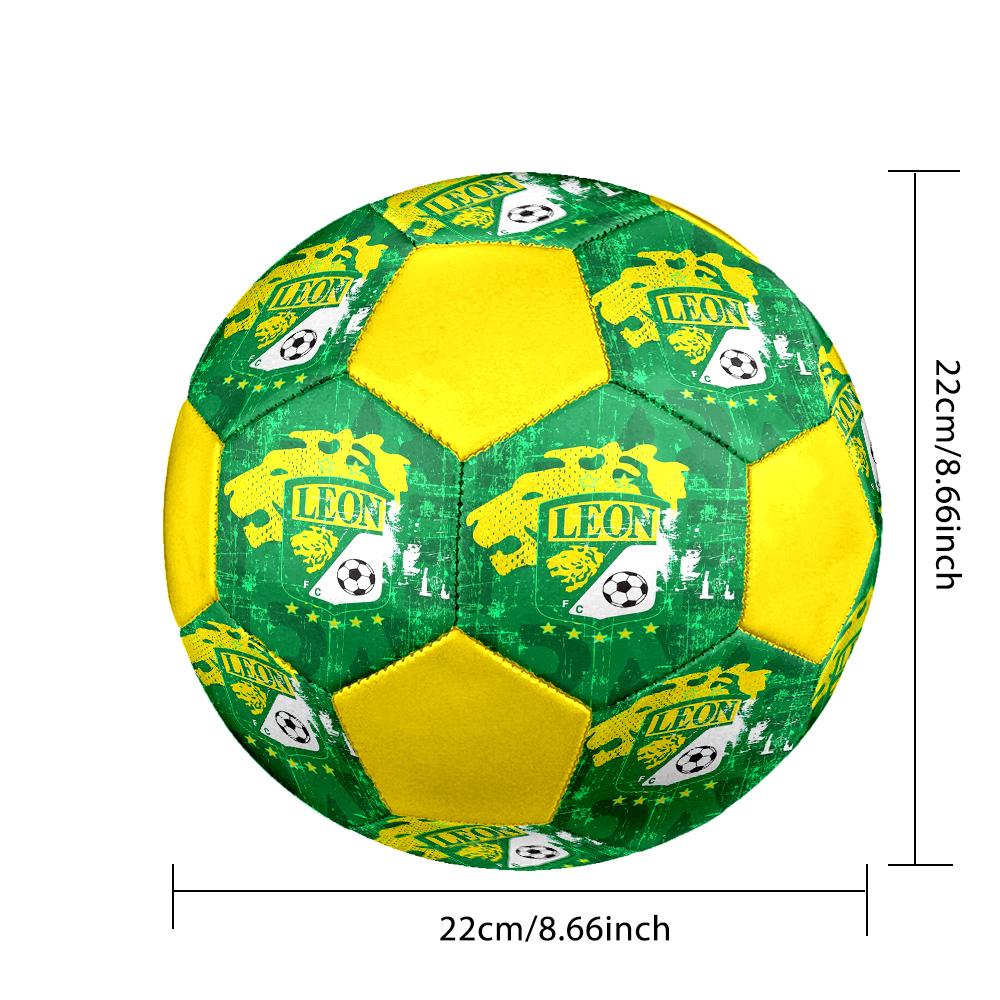 Club Leon Indoor Soccer Ball Colorful All Ages Size 5 Machine Stitched PVC Competition Ready Durable High-Bounce