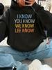 Women'S Black Hoodie Featuring a Unique Letter Design, Stylish Loose Fit, Perfect for Autumn And Winter, Ideal for