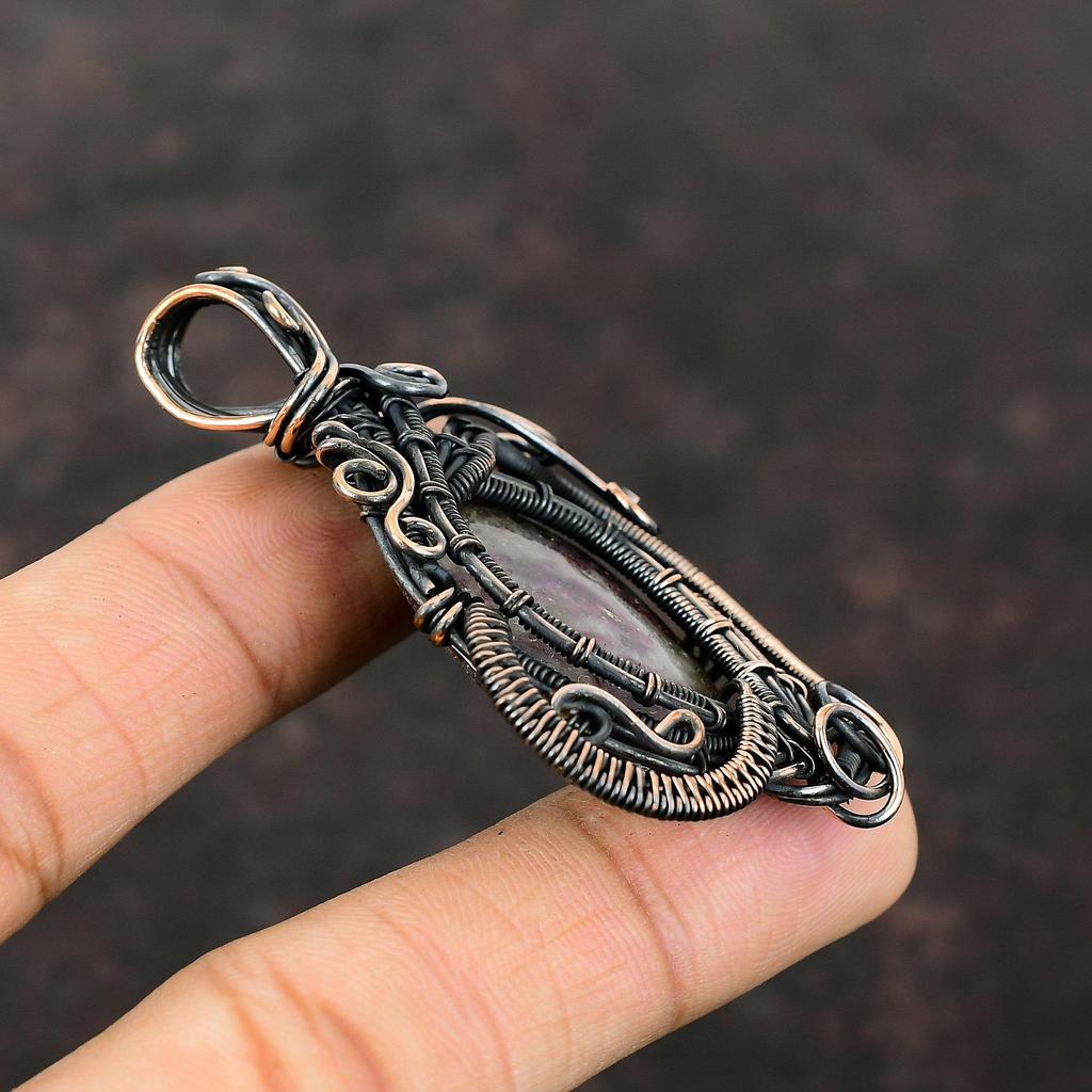 Pink Tourmaline Pendant Copper Wire Wrapped Pendant Handmade Jewelry Gemstone Pendant Copper Wire Jewelry Unique Design Pendant Wedding Gift