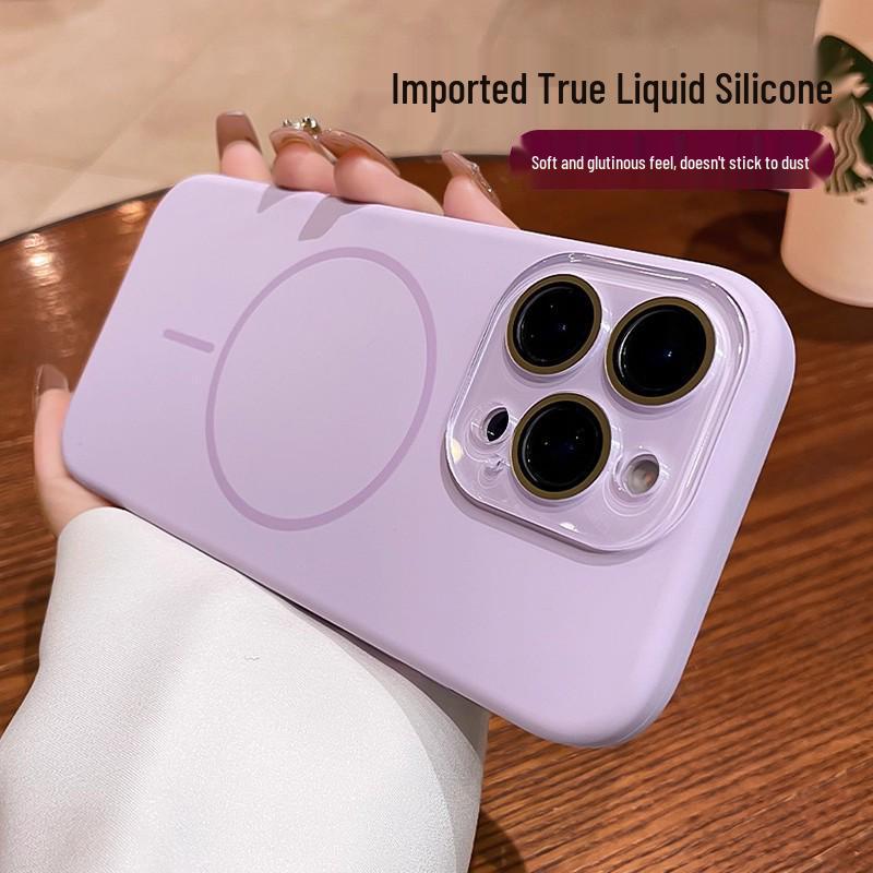 Apple 17Promax AI Button Liquid Silicone iPhone16 Case - Thin, Magnetic, Anti-Fall Ring