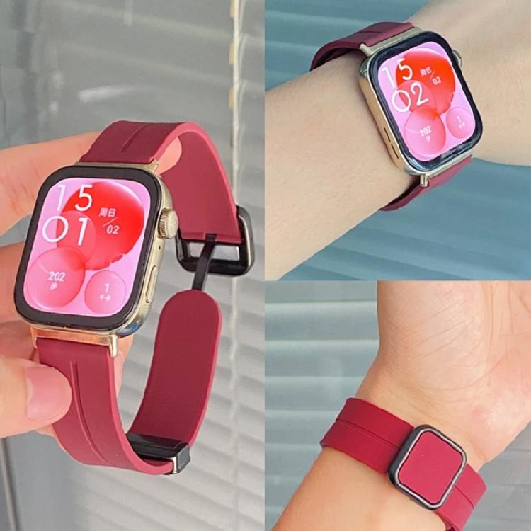 Versatile Silicone Watch Strap with Magnet Stylish Magnetic Silicone Band Sweat Resistant Watch Band for Watch Fit3