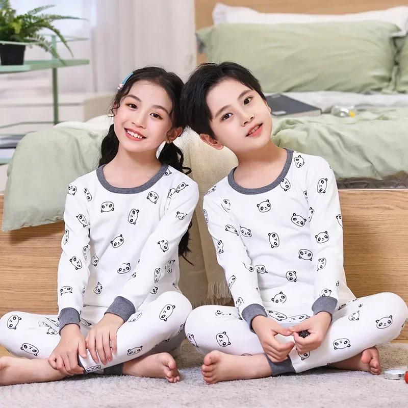 Boys Girls Pajamas New Spring Long Sleeves Children's Clothing Sleepwear Cotton Pyjamas Sets for Kids 2 4 5 6 8 10 Years