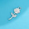 Teamer 5pcs/Lot Rose Charms Stainless Steel Gold Color Flower Plant Pendant For Necklace Earrings DIY Jewelry Making Wholesale