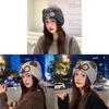Knitted Bear Wool Blend Winter Hat With Warmth For Girls And Teens