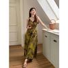 Dress for Women Summer Casual Long Loose A-line Chiffon Ankle-length Spaghetti Strap Beach Holiday Dresses