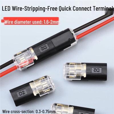 Bloco de Terminais para Fita de LED: Conector de Fio Duplo 2P Encaixável, Removível, de Conexão Rápida