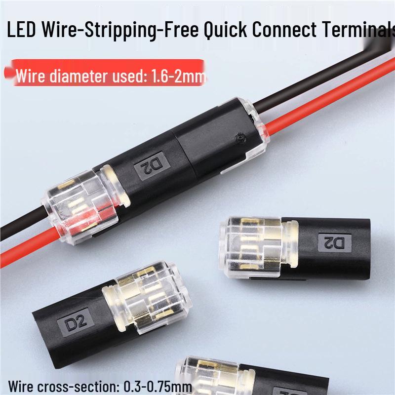 LED Strip Light Terminal Block: Quick Connect, Interlocking, Removable 2P Double Wire Connector
