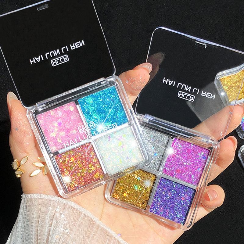 Children's Day Large Sequins Four-color Children's Eyeshadow Party Dance Stage Makeup Fine Sequins 4-color Eyeshadow Disc