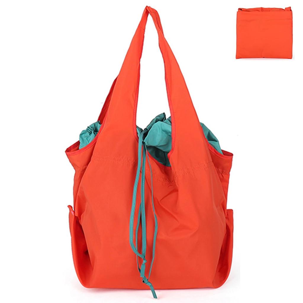 Senteria Eco Large A4 Shopping Convenience Store Orange Bag, Foldable, Drawstring, Capacity, Stylish, Size, Durable, Water-Repellent, Lightweight,