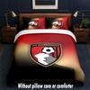 Bournemouth Football Design Bed Bedding Set 1 Duvet Cover + 2 Pillowcases Soft Breathable Household Bed Linens