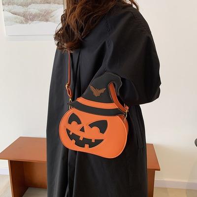 2025 Shoulder Messenger Bag Women's Halloween Bag Funny New Pumpkin Women's Bag European and American Personality Messenger Shoulder Bag