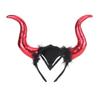 Red Costume Cosplay Ox Horn Headband Unique Funny Halloween Party Horn Hair Hoop Props Hair Accessories
