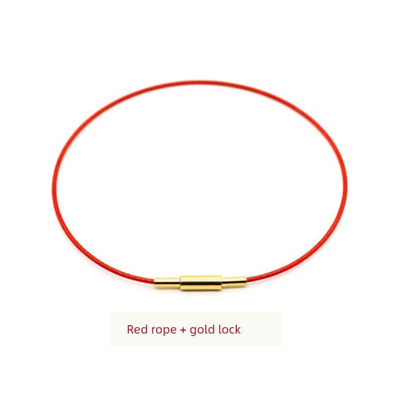 

Тонкий водонепроницаемый стальной трос 1,0 мм золотой красный шнур маленькое отверстие трансферные бусины плетеный ручной ремешок браслет год судьбы женский 15cm Red 1.0mm [gold lock]]
