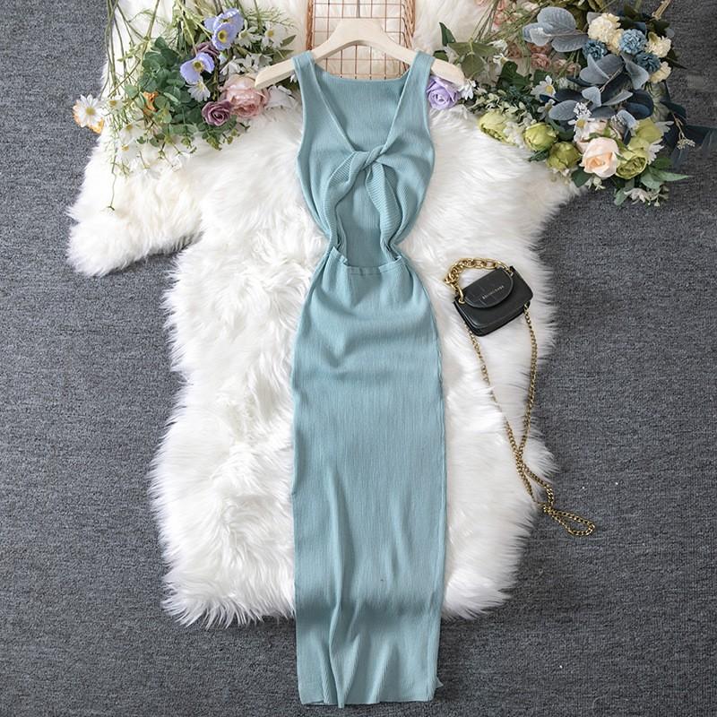 Women's One-piece Hollow Fashionable Two-wear Knitted Dress