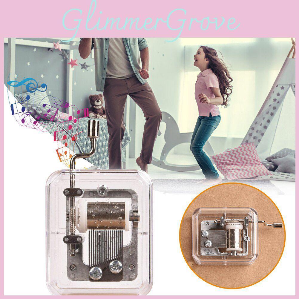 Box Music Mini Hand Cranking Music Movement Transparent Diy Music Christmas Box