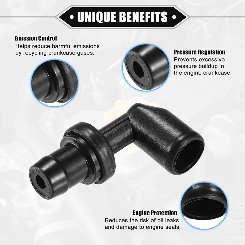 PCV Valve Compatible for Mazda 3 2007-2012 for Mazda CX-7 2007-2012, Durable Plastic Black Exhaust Positive Crankcase Ventilation Valve Fittings