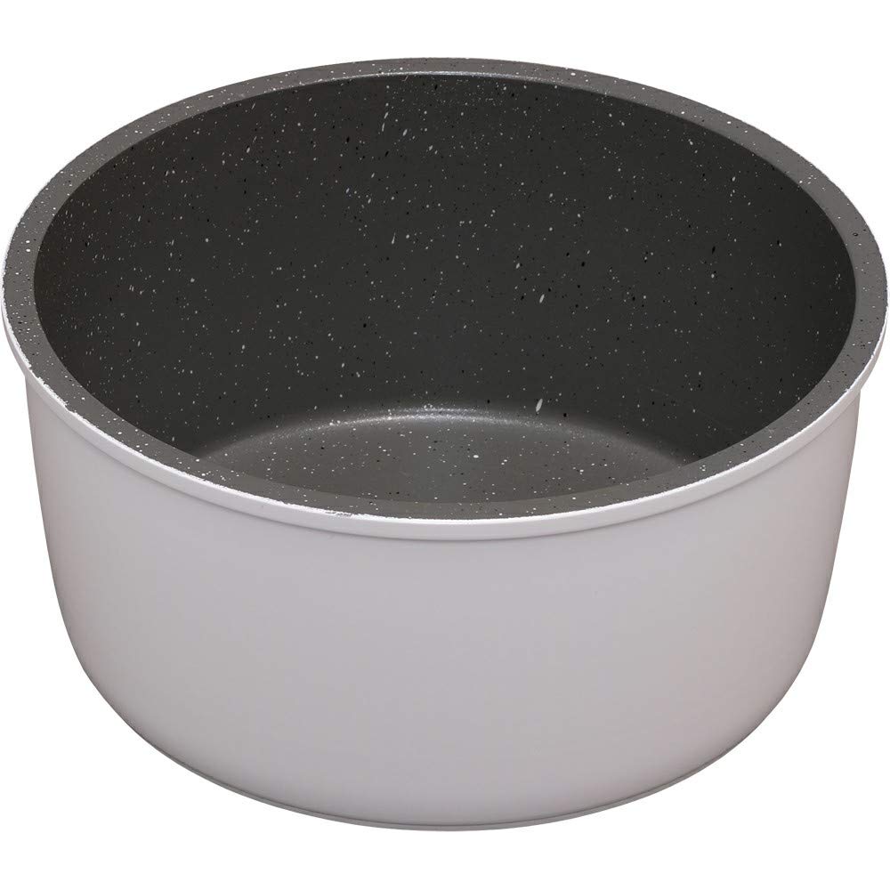 

IRIS OHYAMA IH Compatible Pot 16cm Diamond Coated Pan White Marble Removable Handle Lightweight Gas Fire IH Compatible KITCHEN CHEF / ISN-P16