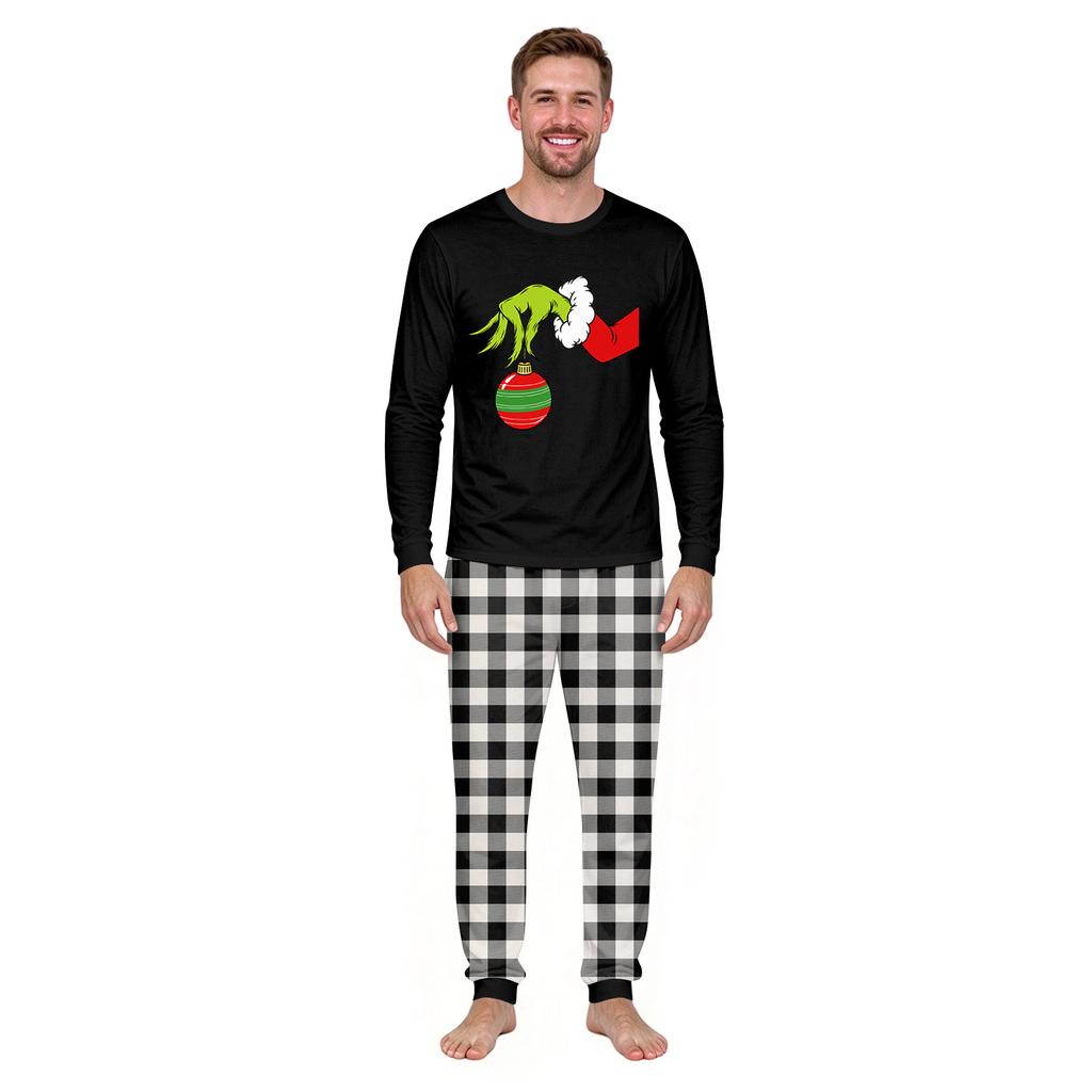 Christmas Print Crewneck Top and Jogger Pants Set Holiday Two Piece Casual Outfit