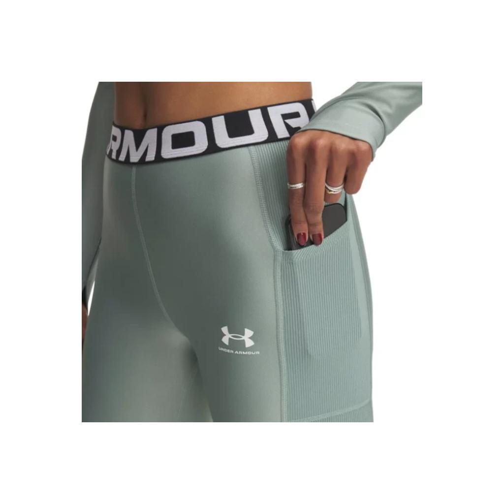 Under Armour HeatGear Solid Ribbed Training High-Waisted Leggings Women leggings Lime-Green 1388693-348