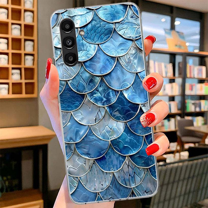 Fish Scale Pattern Mermaid Phone Case For Samsung Galaxy A17 A37 A57 A16 A26 A36 A56 A15 A25 A35 A55 A14 A24 A34 A54 A13 A23 A33