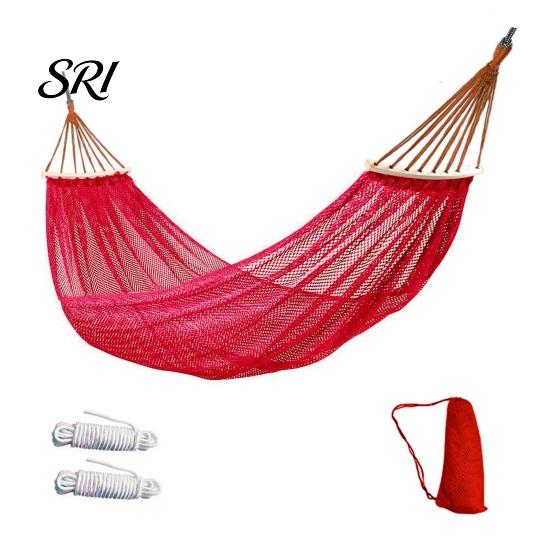 Reinforced Traction Rope Hammock with Breathable Ice Mesh Design Double Load Comfortable Outdoor Swing Bearing 200kg Anti-rollover Skin-friendly красный