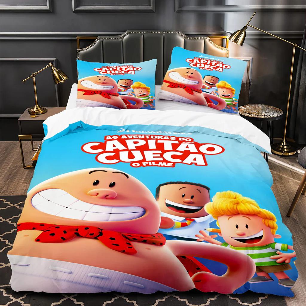 Cartoon Captain Underpants 3D Printed Duvet Cover Pillowcase Bedding Set Twin Full Queen King Size For Bedroom Decor