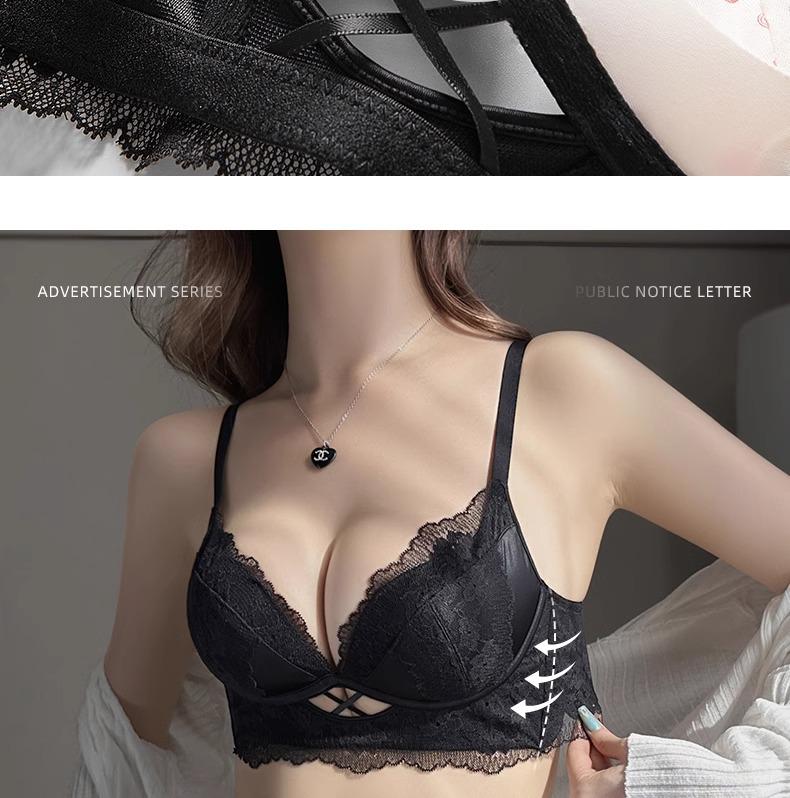 Sexy Lace Push Up Bra Set: Enhances Small Bust with Lift & Support, Anti-Sagging Design
