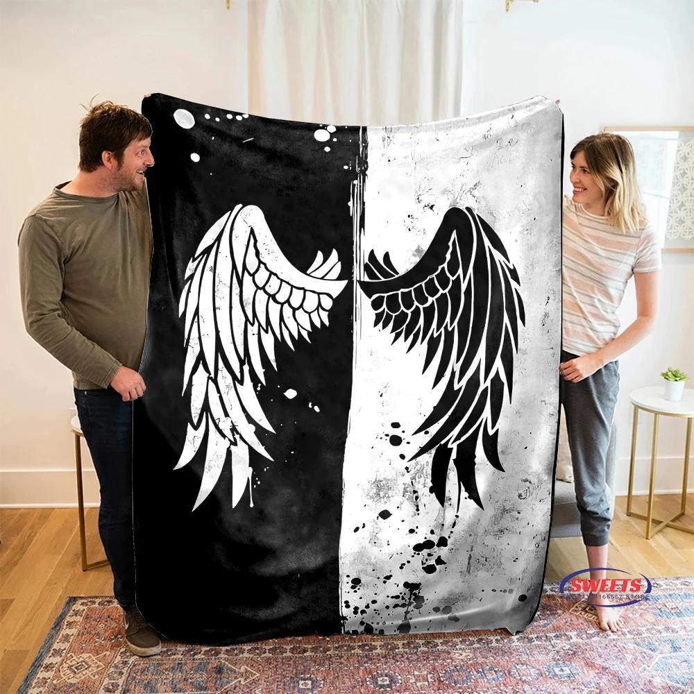 New Arrival! Angel Wings Theme Soft Blanket for Bed Bedroom Sofa Picnic,Warm Throw Blanket for Cover Outdoor Leisure Nap Office