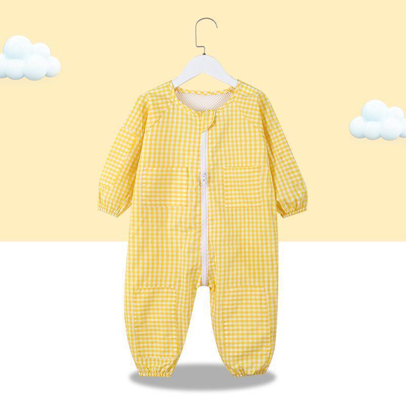 

Summer Outdoor Infant Crawling Jumpsuit - Lightweight, Anti-Dirty, Ideal for Learning to Crawl 90 cm жовтий