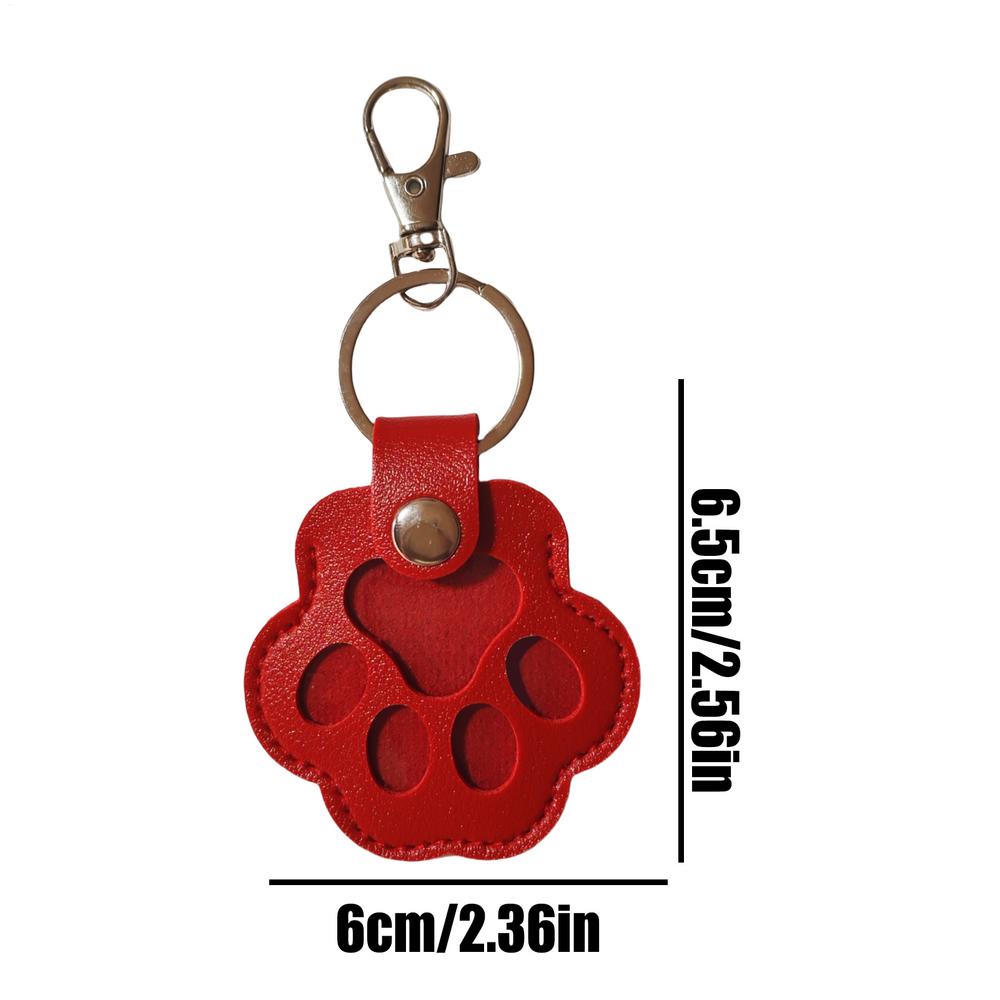 Leather Memorial Pet Hair Storage Bag Paw Keychains Pet Keychains Hair Collector Pendant Keepsake Multifun Portable Keychain