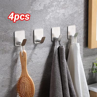 Robe Hooks Self Adhesive Wall Hook Multifunctional Bathroom Towel Clothes Handbag Key Pendant Hooks Home Storage Hook