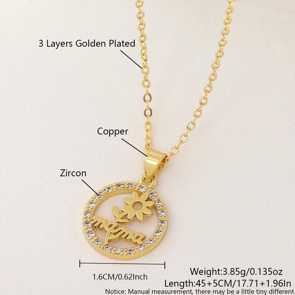 Shell Heart-shaped Peach-Flower Moon Flower Hollow Engraved Zircon Necklace