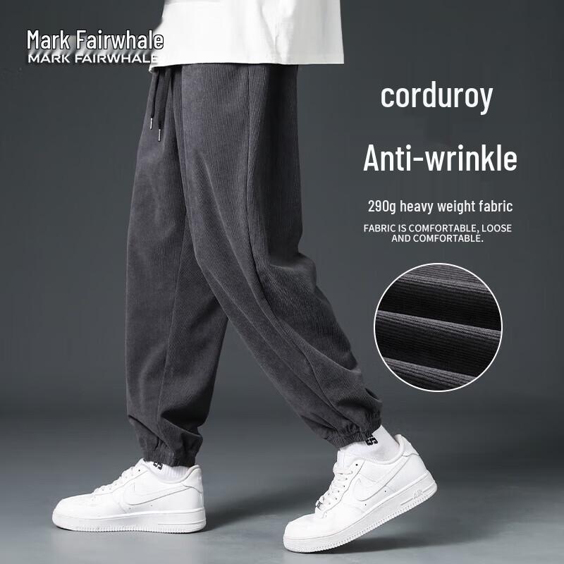 MARK FAIRWHALE Men s Corduroy Loose Straight Sweatpants XL