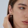 Boucles d'oreilles puces flocon de neige en zircon plaqué or - Bijoux de Noël élégants pour femmes