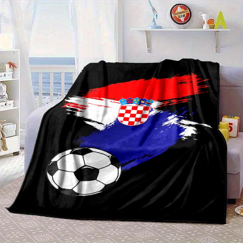 Coperta portatile/morbida per la Fiera del Calcio Croato, coperta da letto, adatta per viaggi, campeggio, soggiorni, uffici, divani, regali per tifosi