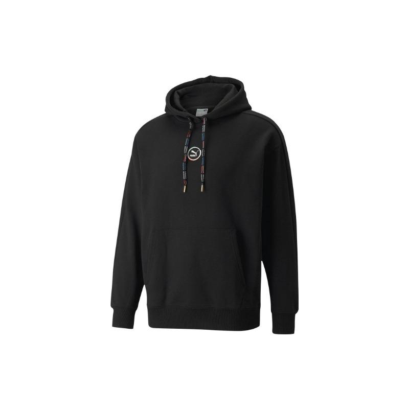 Puma Sudadera con capucha de algodón con cordón y estampado de logotipo Unisex Sudadera con capucha Negra 535374-01